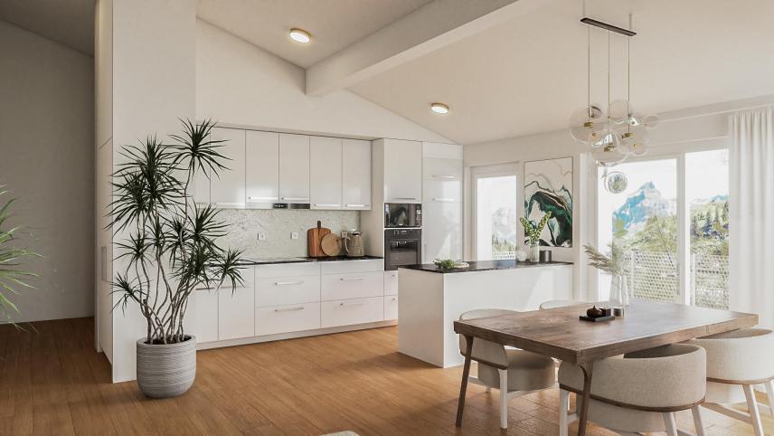 Dans les combles, 3.5 pièces, 87.50 m2